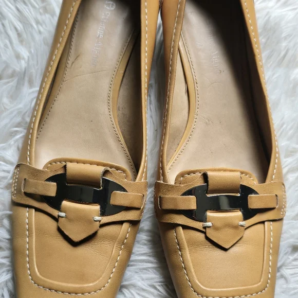 Etienne Aigner Vintage Dress Shoes Mustard Yellow Tan Leather Shoes-Size 8.5 - Picture 5 of 16